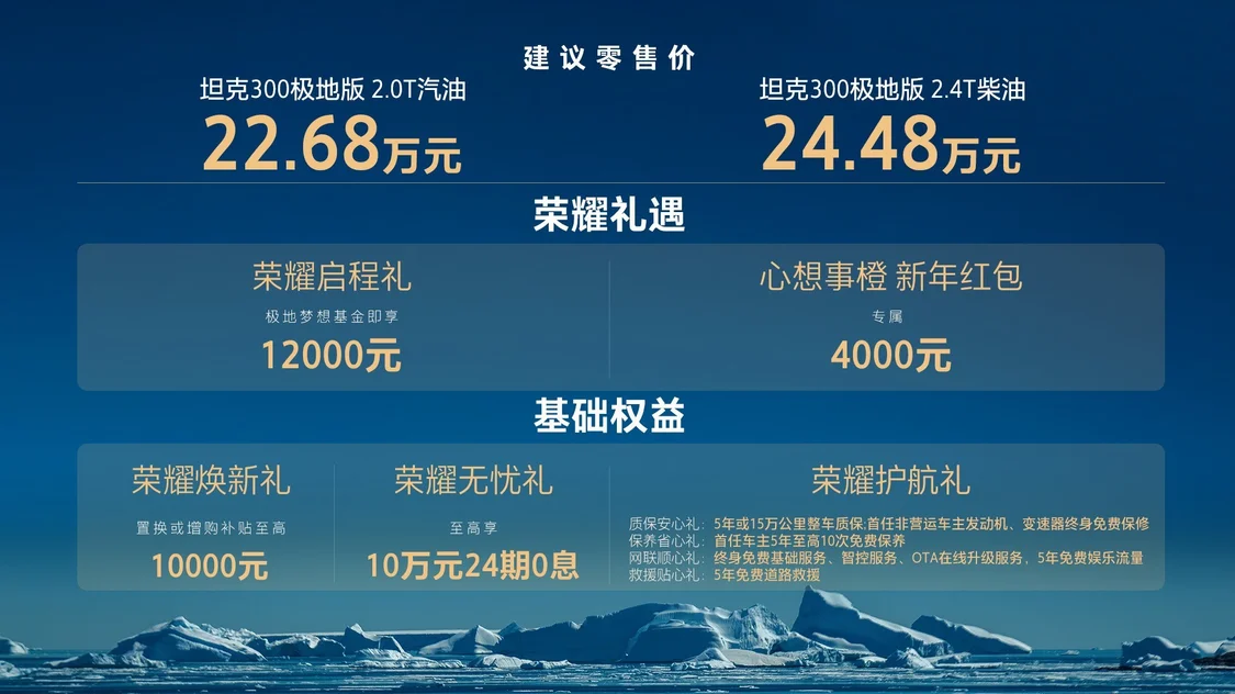 為冰雪極寒越野而來(lái) 坦克300極地版上市，售價(jià)22.68萬(wàn)元起